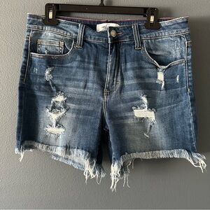 Distressed Denim Shorts